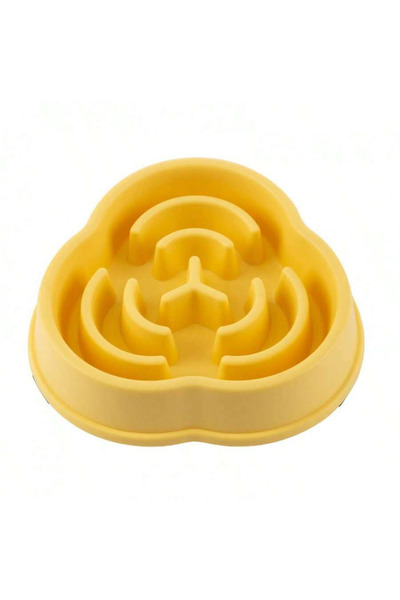 Choice Yellow 1pc Dog Slow Food Bowl Plastic Anti-Choking Slow Eating Cloud S...
