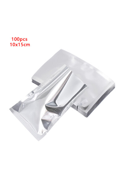 Choice 100 قطعة 10 × 15 سم 100 قطعة من أكياس رقائق الألومنيوم الفضية محكمة الغلق بالحرارة أكياس محكمة الغلق بالتفريغ لتخزين الطعام