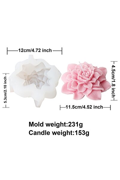 Choice قالب زهرة متفتحة ثلاثي الأبعاد على شكل زهرة البونسيتة، قالب شمعة من ال...