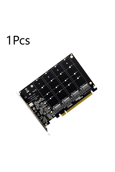 Choice 1 Pcs 2230/2242/2260/2280 Host Controller Expansion Card LED Indicator 4 Port M.2 NVME SSD To PCIE X