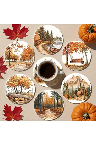 Choice3 1 2D 4in مناظر طبيعية خريفية غابة خشبية ألوان نمط الغابة الفنية أكواب...