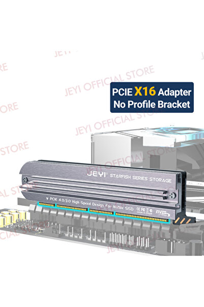 JEYI PCIE x16 M.2 NVME to PCIe 4.0 3.0 Adapter With Aluminum SSD Heatsink, NVMe 64Gbps Gen4 PCIE x1