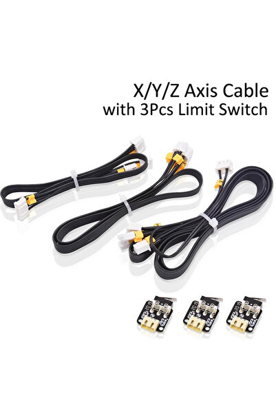 Choice1 3 كابلات و3 مفاتيح لأجزاء الطابعة ثلاثية الأبعاد، محرك المحور X/Y/Z/E ومفتاح الحد، كابل تمديد خيط D
