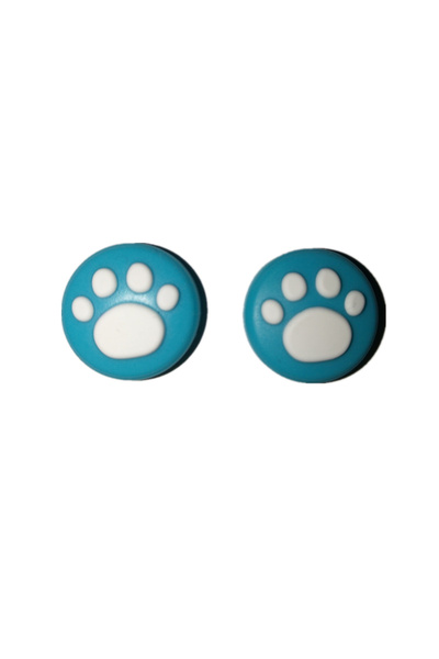 Choice blue-white 2Pcs Cat Paw Silicone Thumb Stick Grip Cap Joystick Button ...