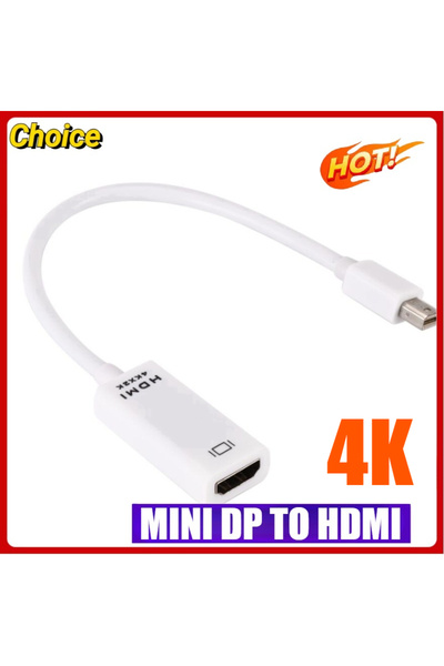 Choice المنتج محول Thunderbolt Mini DP إلى HDMI متوافق مع منفذ أبيض ذكر إلى أ...