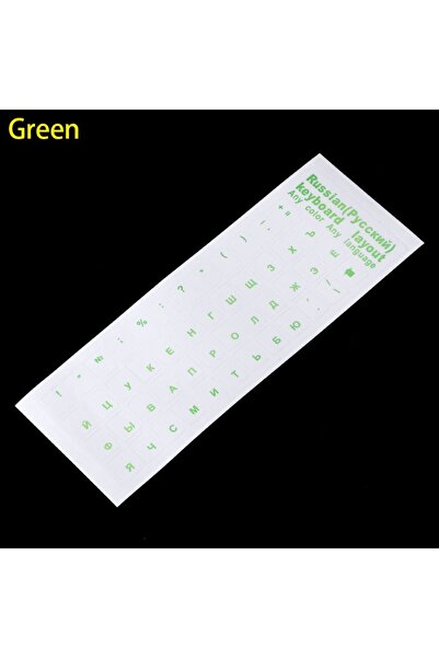 Choice Clear Green Russian Laptop Desktop Keyboard Sticker PVC Removable Glossy Matte Transparent Keypad De