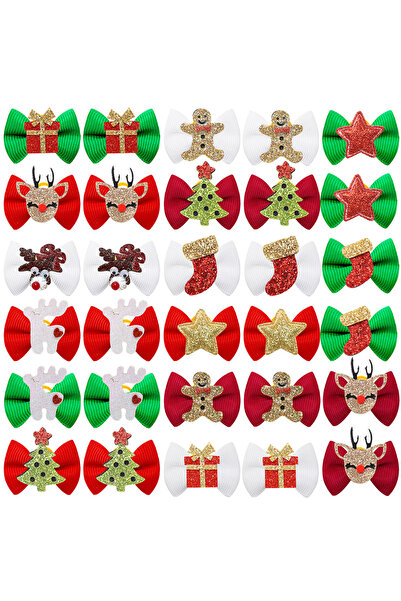 choice2 30PCS Mixed Colors 10/20/30PCS New Dog Bows With Bands For Christmas ...
