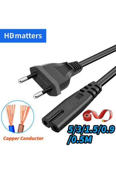 Choice 1.5m check note EU Power cord EU AC power cable Figure 8 C7 to Euro Eu European 2 pin AC Plug power