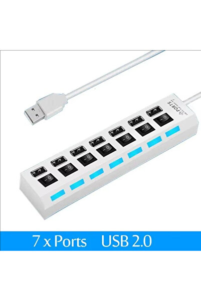 Choice 7Port White Switch Extension Hub 7-port USB2.0 Hub Computer USB Extension Hub One Drag Seven USB2.0