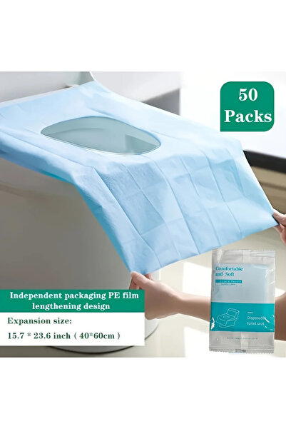 Choice1 أغطية مقاعد المرحاض الزرقاء، 50 قطعة، للاستخدام مرة واحدة، مقاس XL، خ...