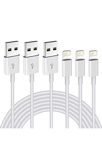 Choice كابل USB Lightning بطول 1 متر، 3 قطع، كابل iPhone أصلي معتمد من MFI، س...