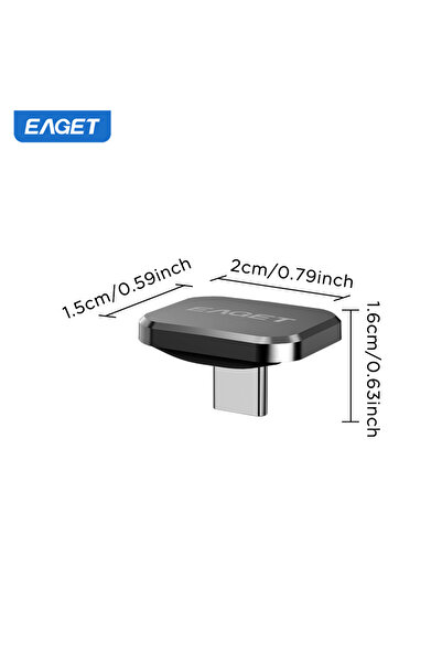 Choice محرك أقراص فلاش USB 2.0 صغير الحجم من نوع U8C- EAGET بسعة 8 جيجابايت/16 جيجابايت/32 جيجابايت/64 جيجابايت، من النوع C، متوافق مع كاميرا السيارة والهاتف المحمول