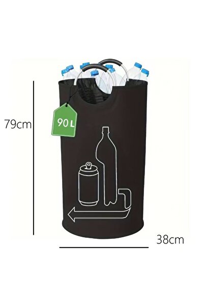 Choice سلة تخزين زجاجات مياه الصرف الصحي سعة 90 لترًا قابلة للطي، سلة غسيل كب...