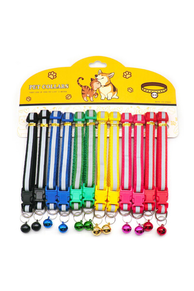 Choice 03 12 قطعة بالجملة مع أطواق جرس رقيقة للسلامة طوق الكلب النايلون حزام الرقبة موضة Adju