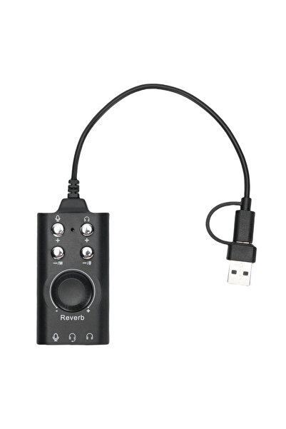 Choice black USB External Sound Card USB Type C External Sound Card Microphone Headphone Adapter for Laptop