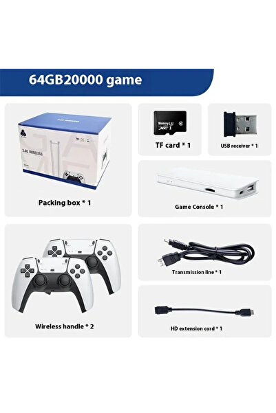 Choice جهاز ألعاب فيديو ريترو M15 بسعة 64 جيجابايت و20000 لعبة، مزود بوحدة تح...