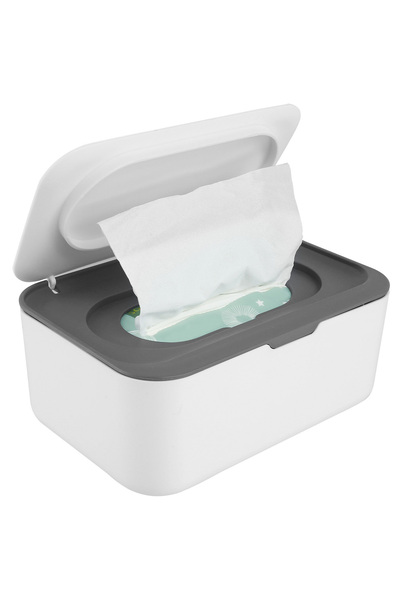 Choice موزع مناديل رمادي مقاوم للغبار مع علبة مناديل مع أغطية، حاوية محكمة ال...