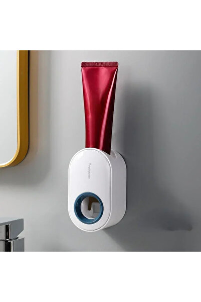 Choice حامل معجون أسنان أبيض مع موزع معجون أسنان بدون ثقب، مقاوم للغبار، مثبت على الحائط، مناسب للحمام