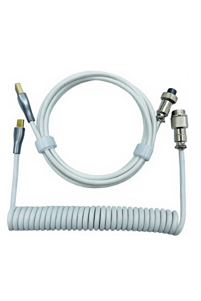 Choice لوحة مفاتيح ميكانيكية ماكس 3 متر بيضاء مع كابل ملفوف USB من النوع C ولوحة مفاتيح ميكانيكية Aviator Desktop Compute