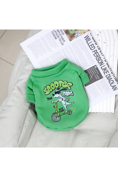 Choice ملابس حيوانات أليفة خريفية وشتوية خضراء M لطيفة وأنيقة بغطاء رأس برقبة...