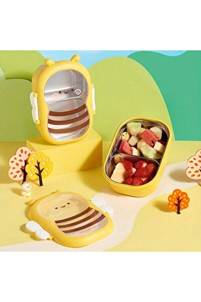 Choice style-A Cute Cartoon Bee Pattern Insulated Lunch Box with Compartments...