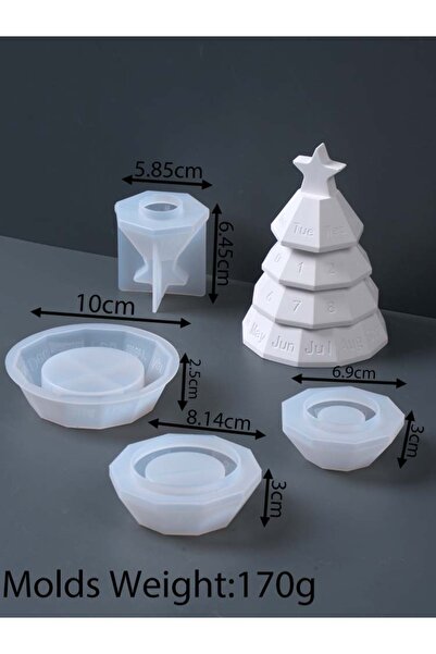 Choice Christmas tree 3D Christmas Tree Candle Holder Silicone Mold DIY Calen...