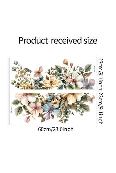 Choice 23 × 60 سم × قطعتان، زهور مطلية، أوراق خضراء، غرفة نوم، إطار نافذة، معجون باب غرفة المعيشة، المنزل