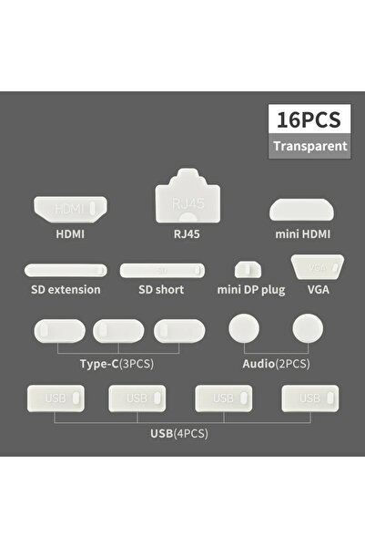Choice واقيات الغبار من السيليكون الشفاف لواجهة الكمبيوتر المحمول USB من النو...