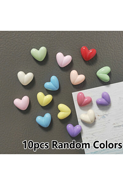 Choice 10 قطع بألوان عشوائية و10 قطع بألوان مختلطة على شكل قلب حب مغناطيس ثلا...
