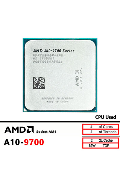 Amd A10 9700 A10-Series A10-9700 3.5 GHz Used Quad-Core CPU AD9700AGM44AB /AD970BAGM44AB Socket AM4