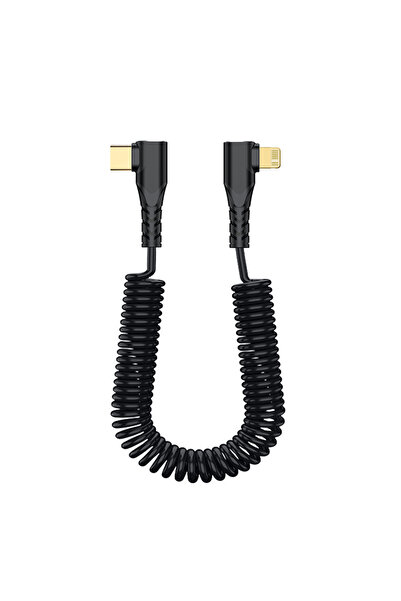 Choice كابل USB C إلى USB C بزاوية قائمة بطول 0.82 متر أسود DLR C-L، سلك قابل...