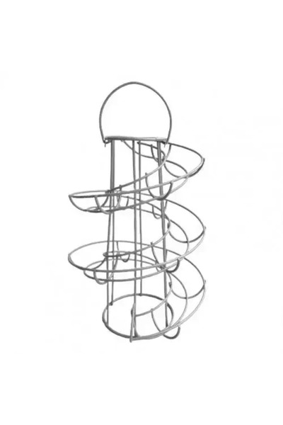 Choice حامل بيض رمادي فضي متعدد الوظائف بتصميم حلزوني ثابت وثابت من الحديد، ت...