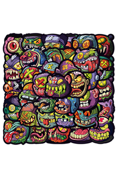 Choice1 50 قطعة (10/30/50 قطعة) ملصقات كرتونية مرعبة مقاومة للماء، يمكنك تركي...