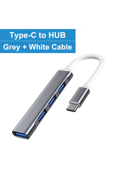 Choice موزع USB-C رمادي من النوع C، محول موزع متعدد المنافذ USB 3.0 من النوع ...