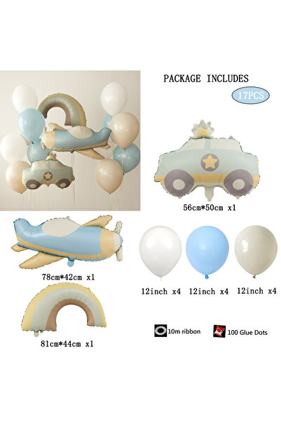 Choice أخرى 17 قطعة 17 قطعة من البالونات الكرتونية غير اللامعة قوس قزح طائرة ...