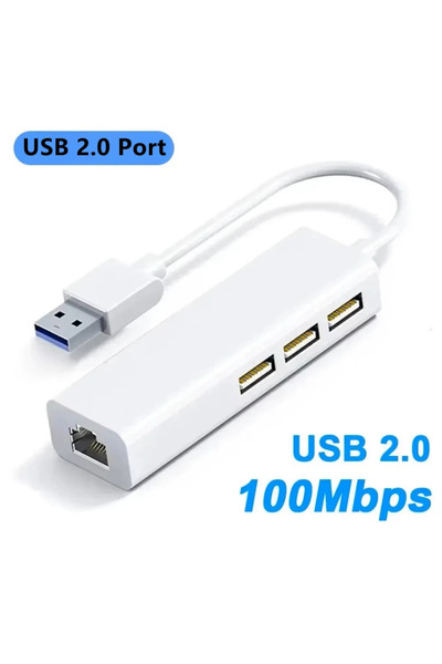 Choice موزع USB بمنفذ USB 2.0 و3 منافذ USB-C مع منفذ RJ45 ومحول شبكة LAN Ethe...