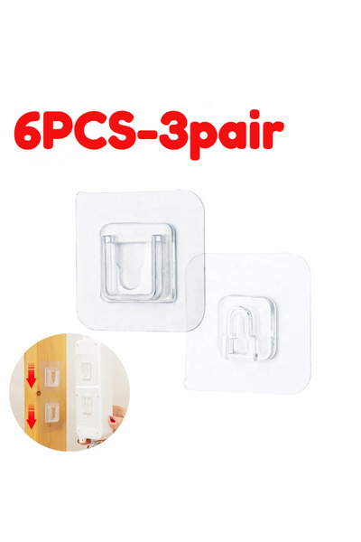 Choice 6pcs(3pair) Cable Organizer Clips Double-Sided Adhesive Wall Hooks Han...