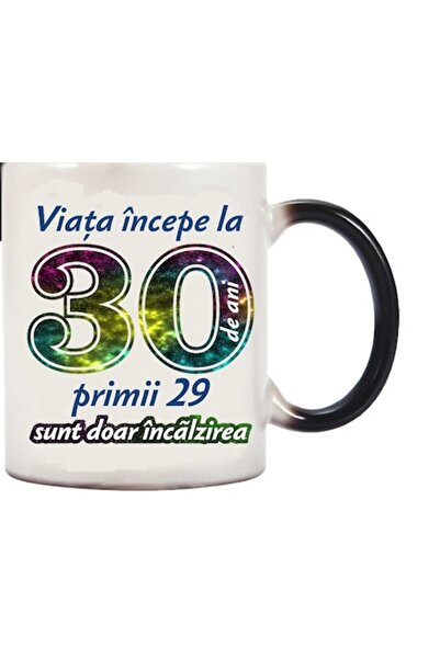 CRD PRINT Cană personalizată cu culoare schimbătoare „Viața începe la 30 de a...