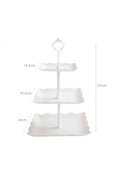 Choice Square 3 Tier Cupcake Stand Plastic Tiered Serving Stand Dessert Tower...