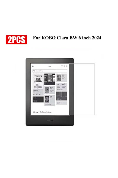 Choice واقي شاشة من الزجاج المقوى KOBO Clara BW مقاس 6 بوصات، قطعتان، لجهاز KOBO Libra 2 Clara Colour BW Clear KOBO