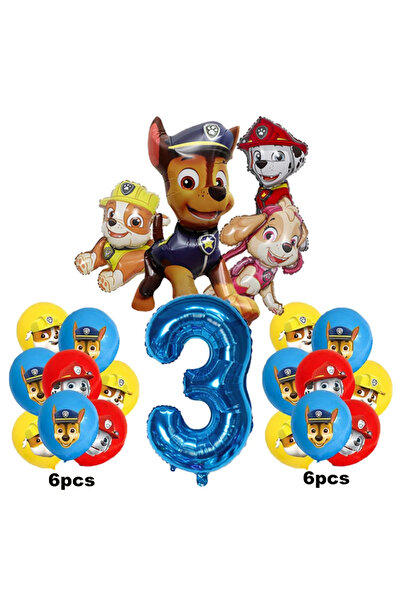 Choice مجموعة بالونات رقائق معدنية على شكل كلب من الكرتون رقم 3 من باو باترول...