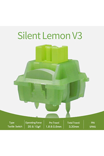 GGBEE 30 قطعة من مفاتيح Silent Lemon V3 من Outemu Lubed Silent V3، مفاتيح Silent Peach/Lemon V3 الميكانيكية