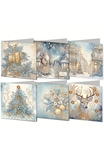 choice2 HK086 6 ورق رسم ماسي DIY بنمط عيد الميلاد/الحيوانات وبطاقات المعايدة ...