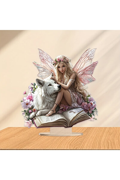 Choice تماثيل أكريليك ساحرة لجنية وذئب / ديكورات طاولة آرت ديكو رسومية ثنائية...