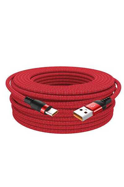 Choice 3m Red 6A Extra Long USB Type C Fast Charging Data Cable For USB C Charging Cables Type C Data C...