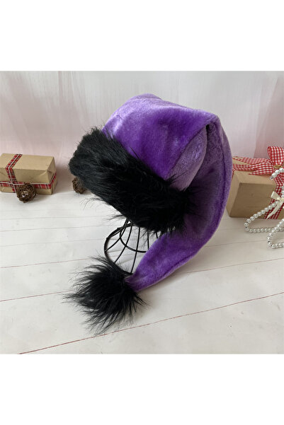 Choice قبعة عيد الميلاد الطويلة من القطيفة السوداء للبالغين مقاس 30×75 سم، لو...