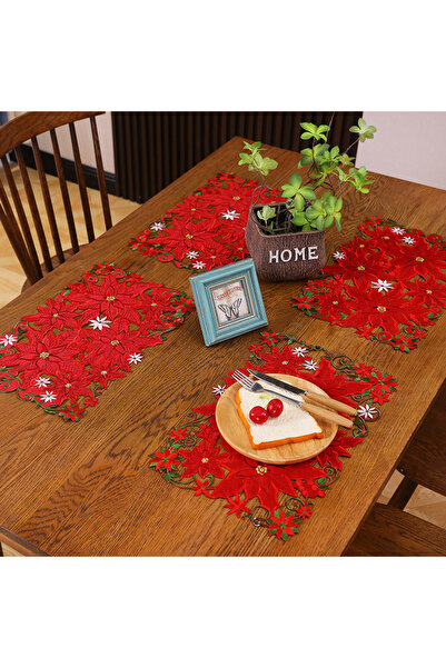 Choice 28x43cm-11x16.9in 4PCS 4PCS 28x43cm Christmas Embroidered Printed Tabl...