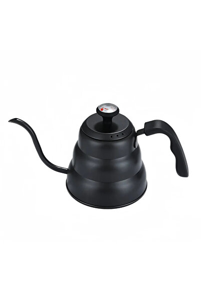 Choice وعاء قهوة من الفولاذ المقاوم للصدأ باللون الأسود سعة 1 لتر مع تحكم دقي...