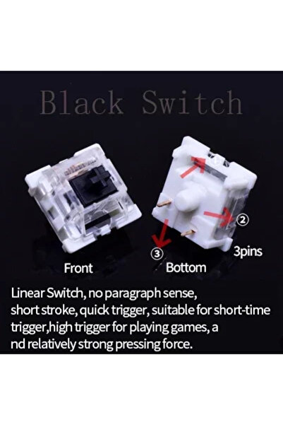 Choice 110pcs Linear Black Outemu Mechanical Keyboard Switches 3Pin Dustproof Linear Tactile Clicky Silent