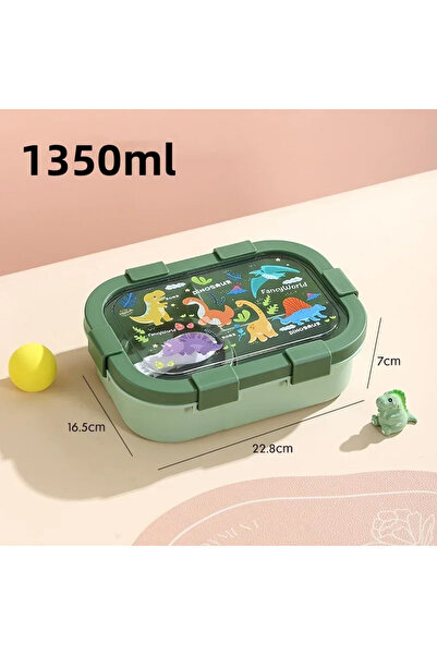 Choice صندوق بينتو محمول من الكرتون بسعة 1000/1350 مل من Green-PP-1350ml مع و...